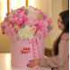 BIG 51 Arrangement in an XL box with hydrangeas, peony roses, oxypetalum and lilac