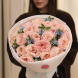 BIG 22 Bouquet of peony roses of Tsumugi variety and blue oxypetalum