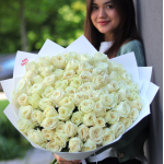 Monobouquet of white roses BIG 89