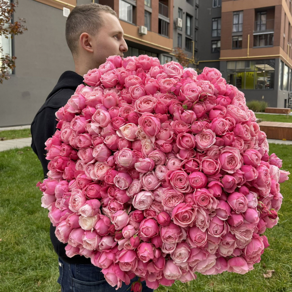 Bouquet of 101 spray peony roses Silva Pink BIG 63