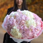 Delicate fragrant bouquet of hydrangeas and peony roses BIG 79