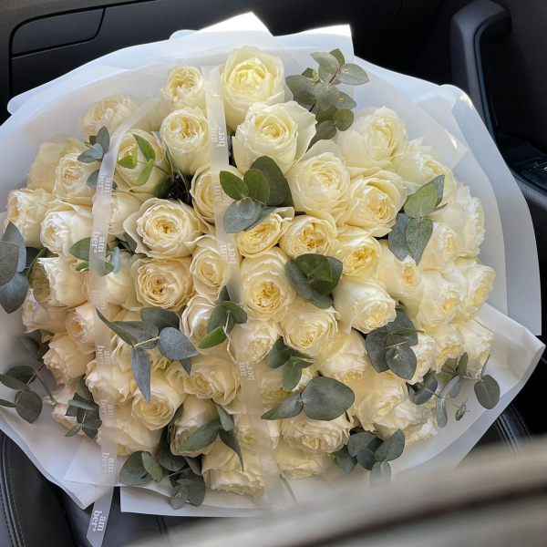 A bouquet of 59 peony roses and eucalyptus BIG 05