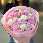 Букет з гортензіями, піонами та фрезіями BOUQUET 298