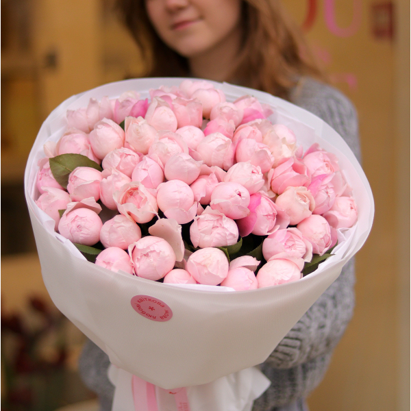 Mono bouquet of peony roses Peony Pink. We accept orders for this rose in 2 weeks MONO 26
