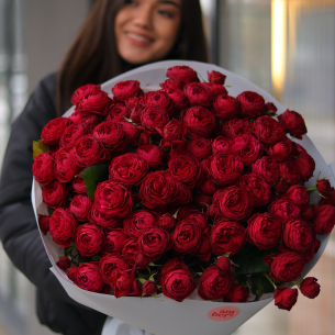 MONO 128 Monobouquet of red peony roses