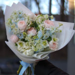 Bouquet with lilac, delphinium, ranunculus and helleborus  BOUQUET 227
