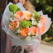 Bouquet with peony roses, freesia and viburnum BOUQUET 176