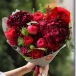 Букет з гортензіями, півоніями, антуріумом та діантусами BOUQUET 196