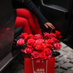 Bouquet with peony roses and ilex BOUQUET 221