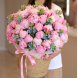 FLOWER BOX 80 Basket with peonies and occipital. In the photo 55 pcs.