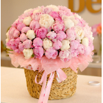 FLOWER BOX 81 Кошик з півоніями. На фото 101 шт.