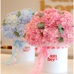 Arrangement in a box of hydrangeas FLOWER BOX 04
