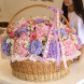 FLOWER BOX 51 Flower basket with hydrangeas, peonies, and freesias