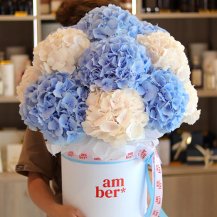 Композиція в коробці з гортензій FLOWER BOX 26