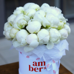 Flower box with white peonies FLOWER BOX 18