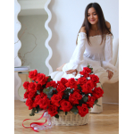Flower basket with 51 incredible inverted roses FLOWER BOX 17