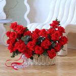 Квітковий кошик з 51 неймовірною вивернутою трояндою FLOWER BOX 17