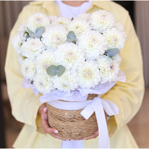 FLOWER BOX 12 Квіткова композиція в кошику з жоржин