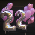 Набір кульок рожевий з цифрами BALLOONS 22