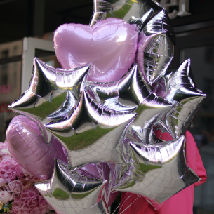 Набір з 15 фольгованих кульок сердечок та зірочок BALLOONS 16