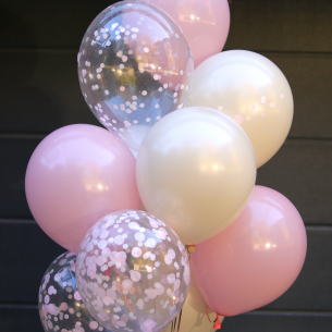 Набір кульок біло-рожевий BALLOONS 23