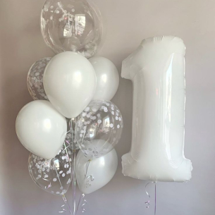 Набір кульок біло прозорий BALLOONS 04