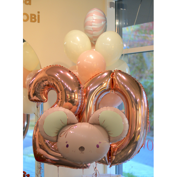 Набір кульок рожевий з мишкою BALLOONS 24