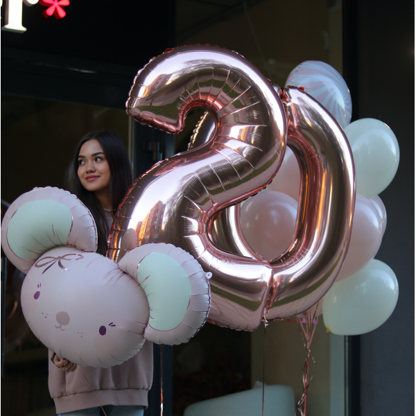 Набір кульок рожевий з мишкою BALLOONS 24