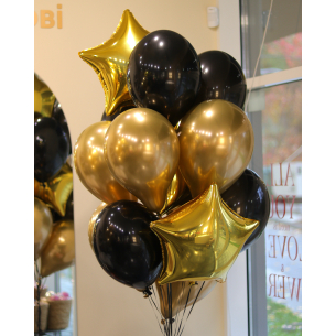 Set of balloons black and gold BALLOONS 25