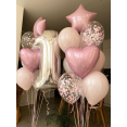 Набір кульок рожево-срібний BALLOONS 10