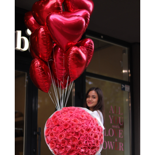 A set of 15 red heart  BALLOONS 18