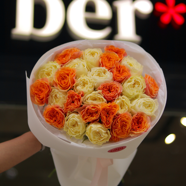 Monobouquet with peony roses MONO 149