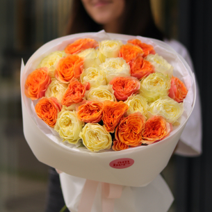 Monobouquet with peony roses MONO 149