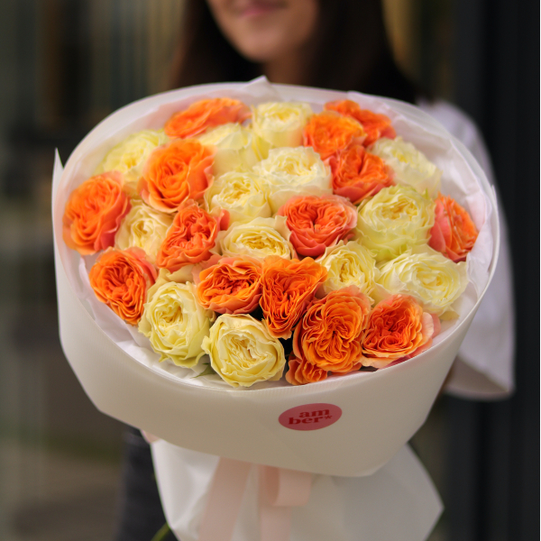 Monobouquet with peony roses MONO 149