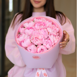 Monobouquet of pink peonies MONO 117