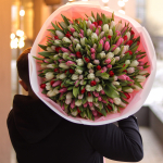 Monobouquet of tulips, in the photo 201 pcs MONO 98